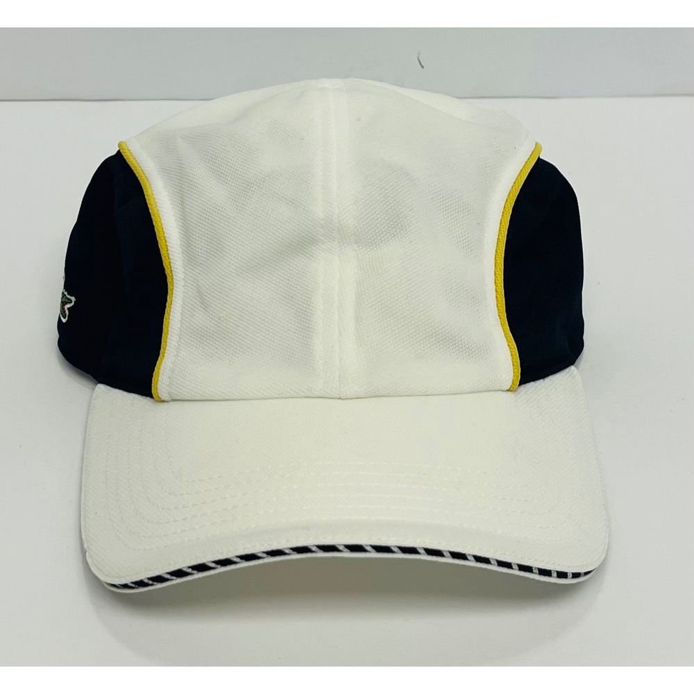 Lacoste Sport Mens White Navy Mesh Performance Tennis Hat RK87651 Adjustable